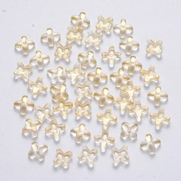 Transparent Spray Painted Glass Beads