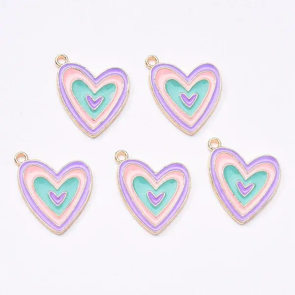Light Gold Plated Alloy Enamel Pendants