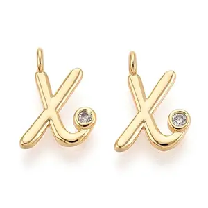 Brass Micro Pave Cubic Zirconia Charms