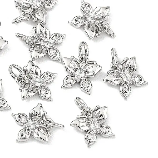 SHEGRACE Brass Clear Cubic Zirconia Charms
