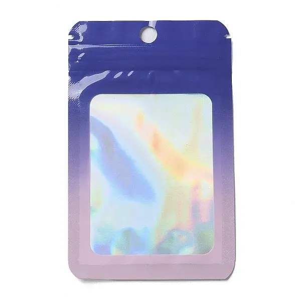 Rectangle Glitter Holographic PVC Resealable Packaging Bags