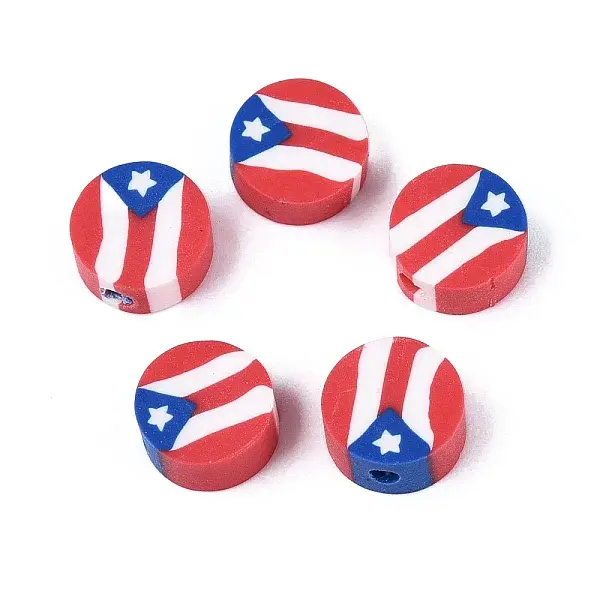 Independence Day Handmade Polymer Clay Beads