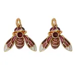 2Pcs 925 Sterling Silver Enamel Bees Pendants