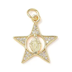 Brass Micro Pave Cubic Zirconia Pendants