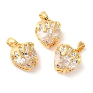 Brass Micro Pave Cubic Zirconia Pendants