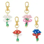 4Pcs Glass Seed Bowknot Bouquet Pendant Decorations