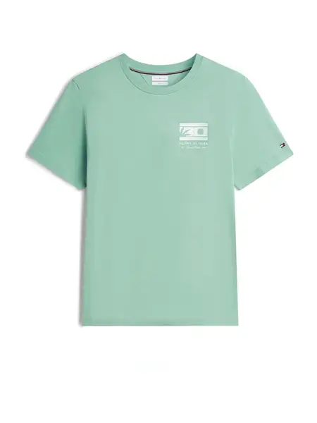 TOMMY HILFIGER Tričko  svetlozelená / biela