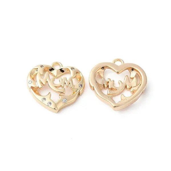 Brass Pave Cubic Zirconia Charms