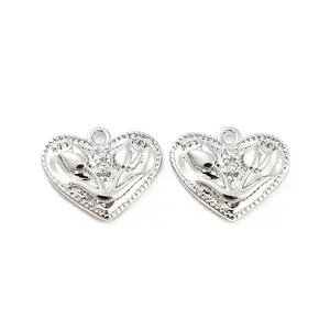 Brass Micro Pave Cubic Zirconia Pendants