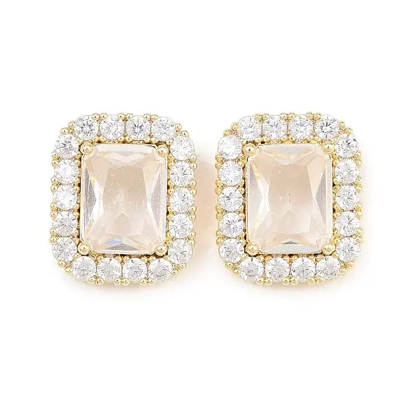 Brass Micro Pave Cubic Zirconia Charms