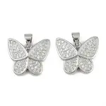 Brass Micro Pave Clear Cubic Zirconia Pendants