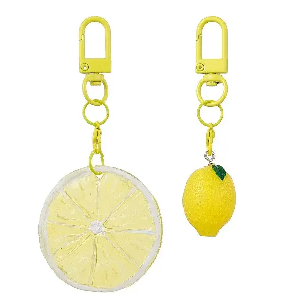 2Pcs Lemon Resin Pendant Decorations
