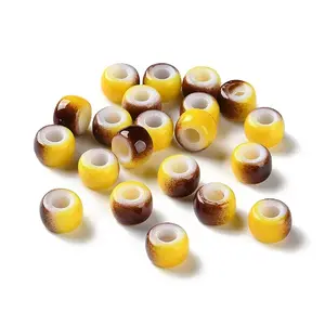 Spray Painted ABS Plastic European Beads