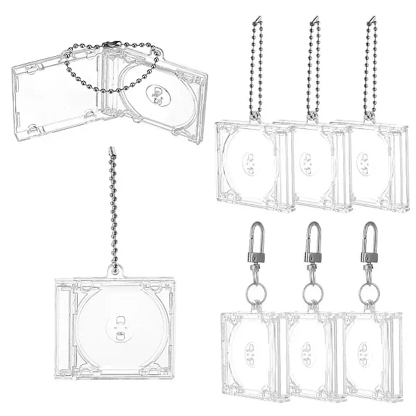 12 Sets Plastic CD Photo Frame Keychain Kits