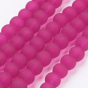 Baking Paint Transparent Glass Bead Strands