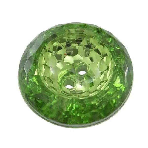 2-Hole Acrylic Faceted Flat Round Sewing Buttons