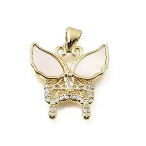 Brass Micro Pave Clear Cubic Zirconia Pendants