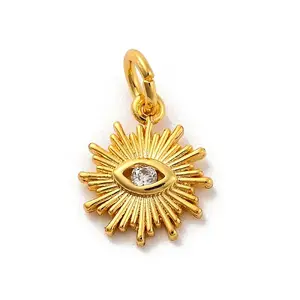 Brass Micro Pave Cubic Zirconia Charms