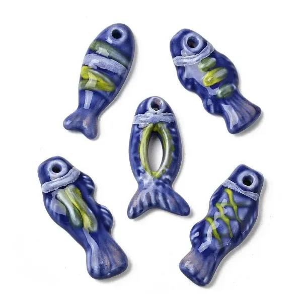 Hand-Painted Porcelain Big Pendants