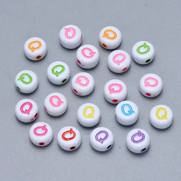 Craft Acrylic Horizontal Hole Letter Beads
