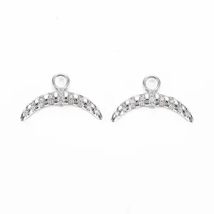 Brass Micro Pave Clear Cubic Zirconia Pendants