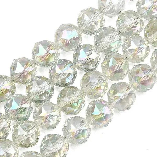 Transparent Electroplate Glass Beads Strands