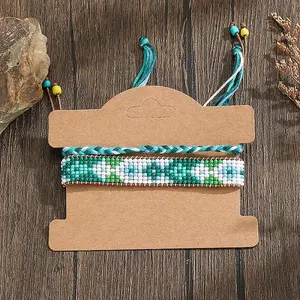 Bohemian Style Glass Seed Beads Handmade Bracelet Sets with Geometric Pattern