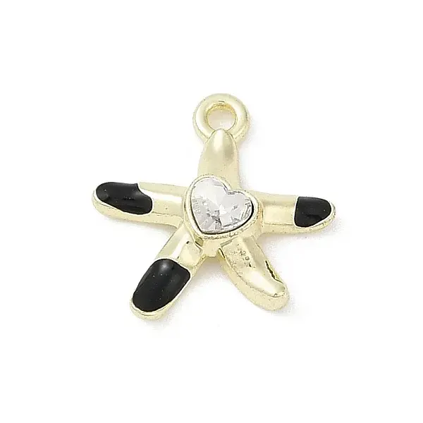 Rack Plating Alloy Enamel Rhinestone Pendants