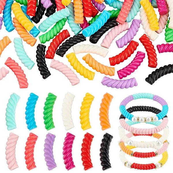 96Pcs 12 Colors Opaque Resin Beads