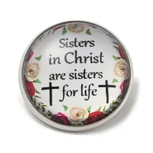 Round Glass Brooches