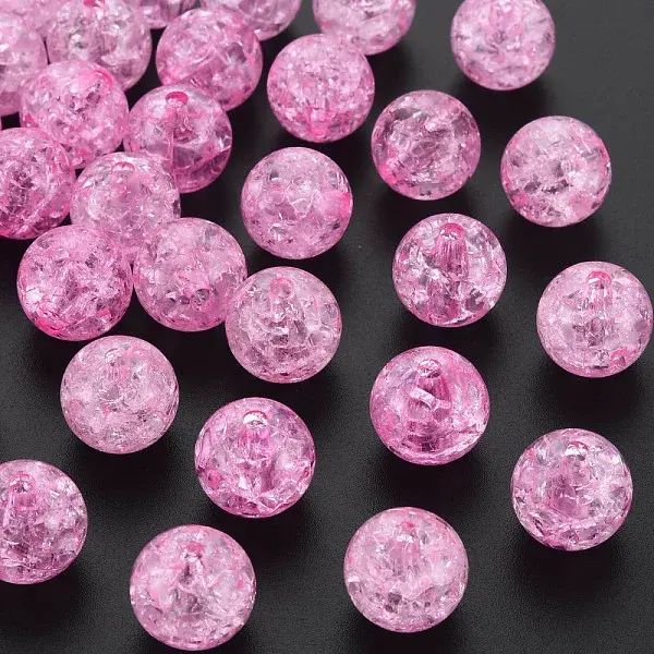 Transparent Crackle Acrylic Beads
