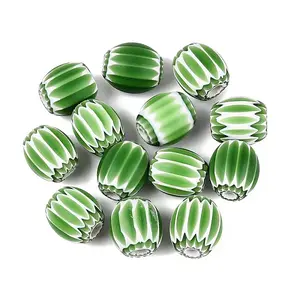 Handmade Millefiori Glass Barrel Beads