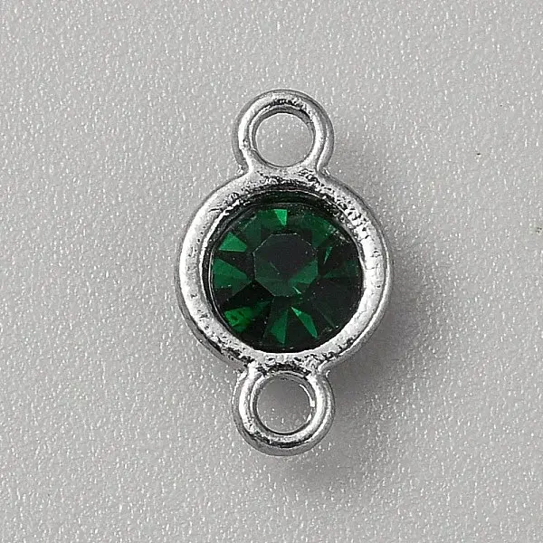 Faceted Glass Flat Round Connector Charms