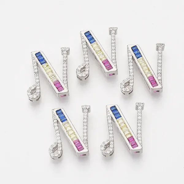 Brass Cubic Zirconia Slide Charms