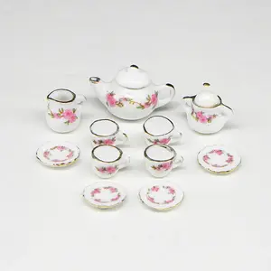 Porcelain Miniature Teapot Cup Set Ornaments