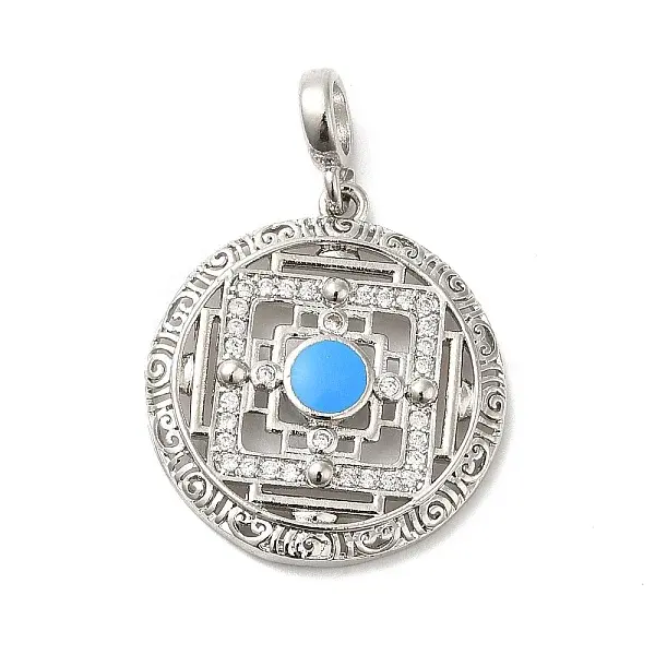Rack Plating Brass Cubic Zirconia with Enaml Pendants