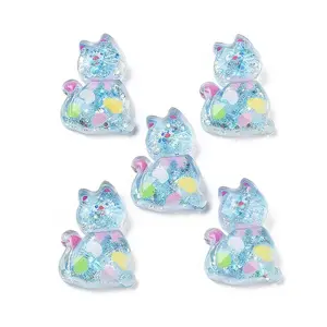 Transparent Resin Bowknot Kitten Decoden Cabochons