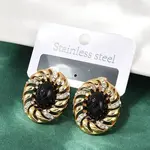 Oval 304 Stainless Steel Stud Earrings