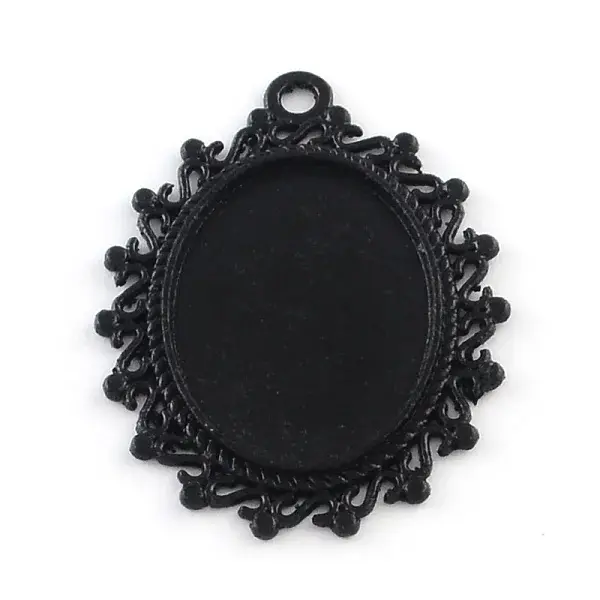 Electrophoresis Alloy Oval Pendant Cabochon Settings