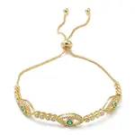 Horse Eye Cubic Zirconia Slider Bracelet