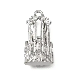 Brass Micro Pave Clear Cubic Zirconia Pendants