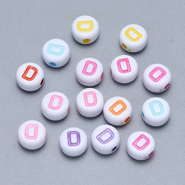 Craft Acrylic Horizontal Hole Letter Beads