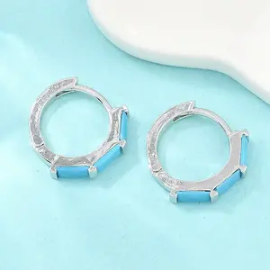 Brass Micro Pave Cubic Zirconia Hoop Earrings