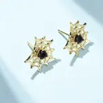 Brass Micro Pave Cubic Zirconia Stud Earrings