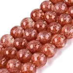 Transparent Half Spray Painted Glass Beads Strands