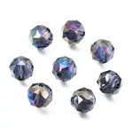 Electroplate Transparent Round Glass Beads
