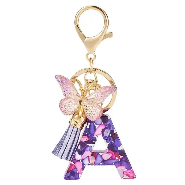 Resin Butterfly Pendant Keychains
