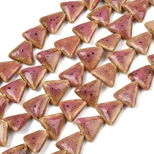 Glazed Porcelain Triangle Beads Strands