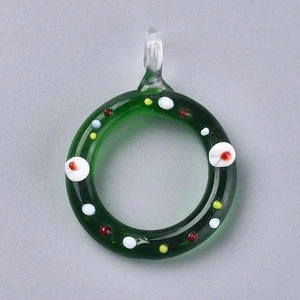 Christmas Handmade Lampwork Big Pendants