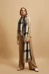 Marisse Blue Checkered Scarf
